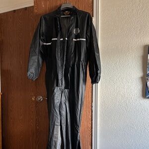 Harley-Davidson Black Men's Full-Length Rain Coverall with Reflective Accents